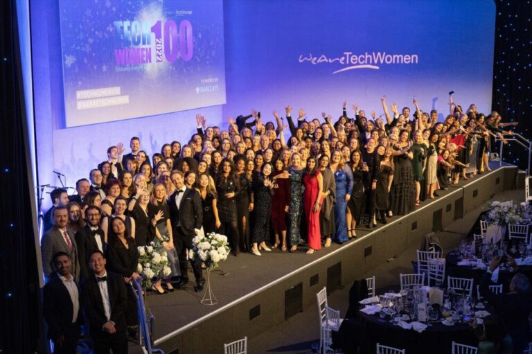Winners celebrate at the TechWomen100 Awards 2022