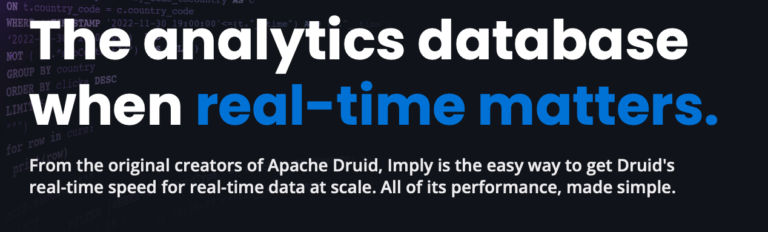 Imply Reinforces Druid’s Leadership for Real-Time Analytics on Streaming Data with Automatic Schema Discovery for Apache Druid